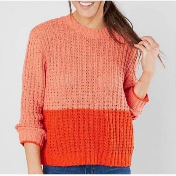 Billabong Sweaters - Womens Billabong Block Party Sweater Orange And Coral Size Medium M